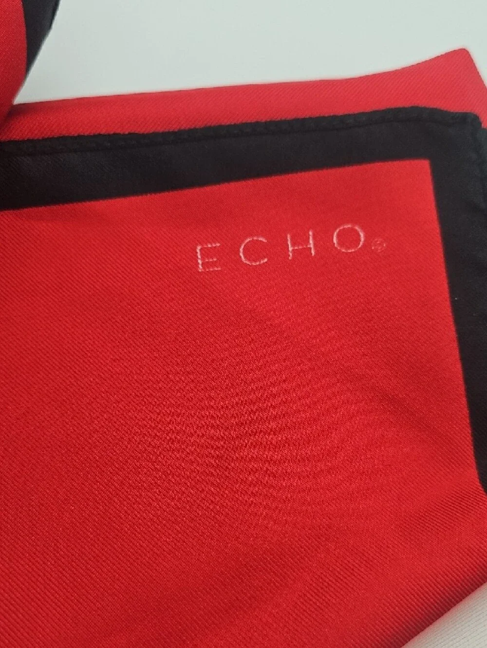 Echo Red, White and Black Graphic Silk Scarf